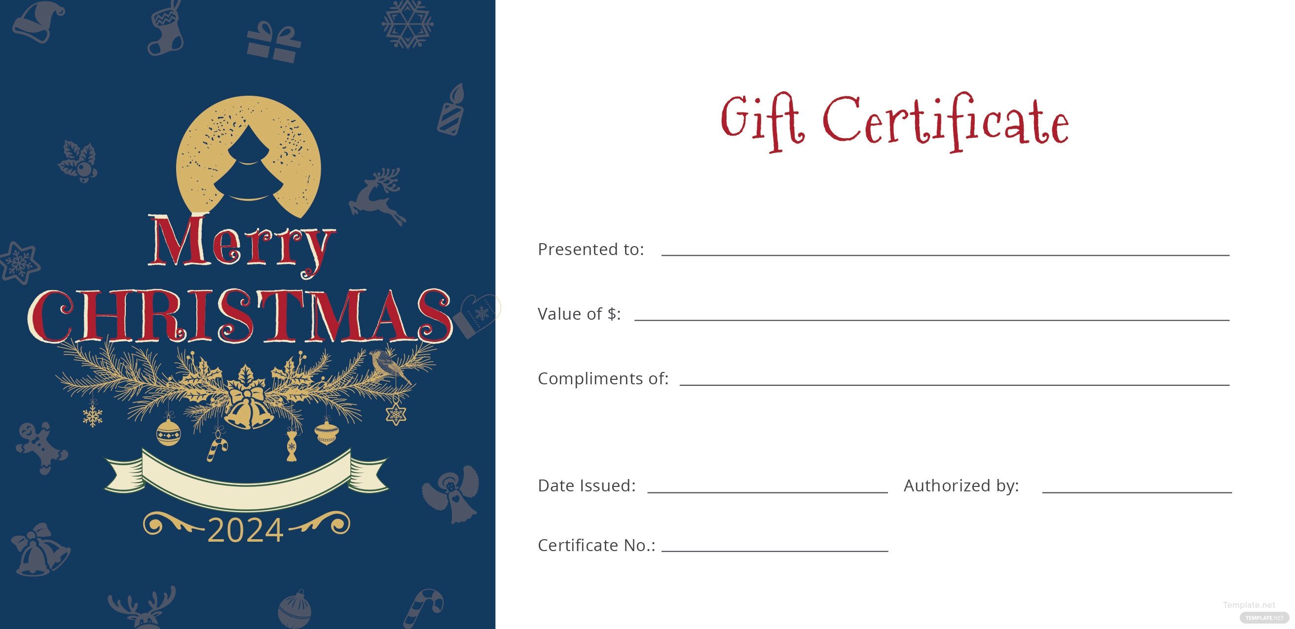 Gift Certificate Template Google Docs Free Christmas Gift Certificate Template In Adobe