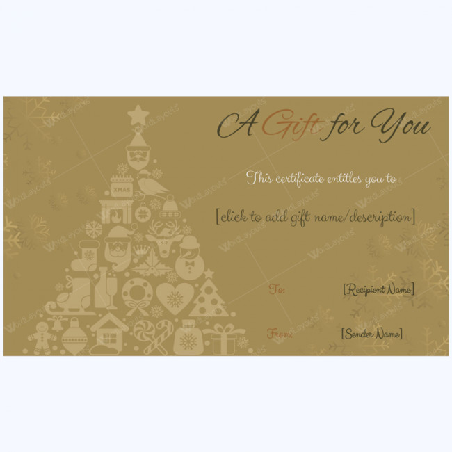Gift Certificate Template Google Docs Golden Trees Christmas Gift Card Template Word Layouts