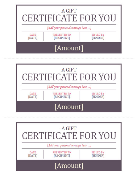 Gift Certificate Template Pages Certificates Fice