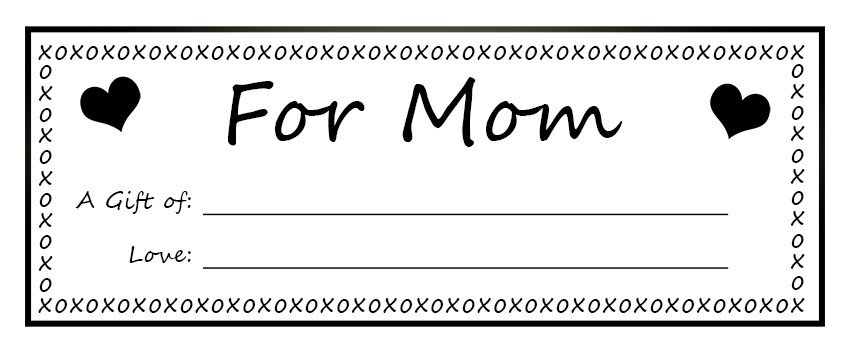 Gift Certificate Template Pages Printable Gift Certificates for Mom