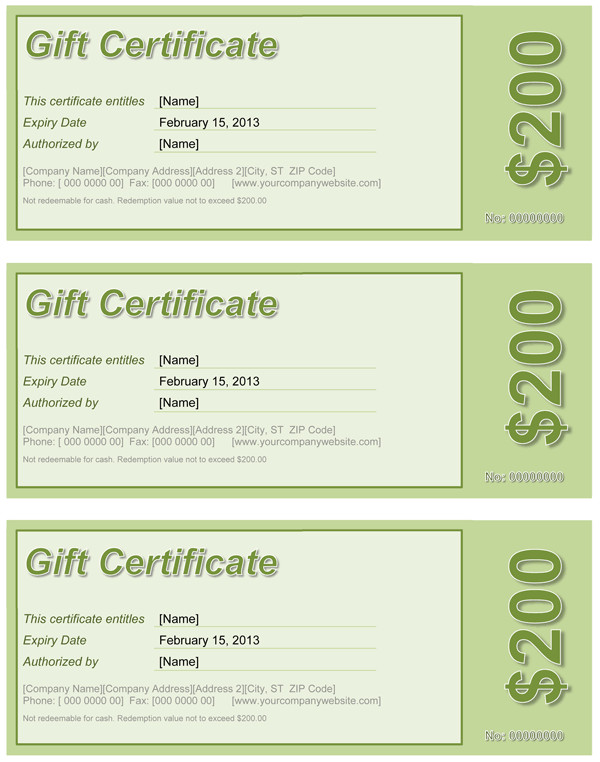 Gift Certificate Template Word Gift Certificate