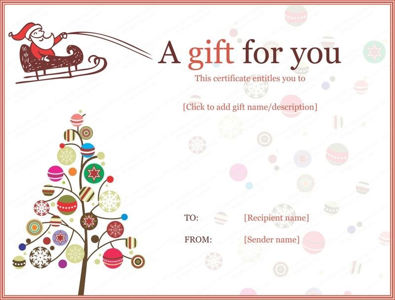 Gift Certificate Templates Free Christmas Gift Certificate Templates Printable
