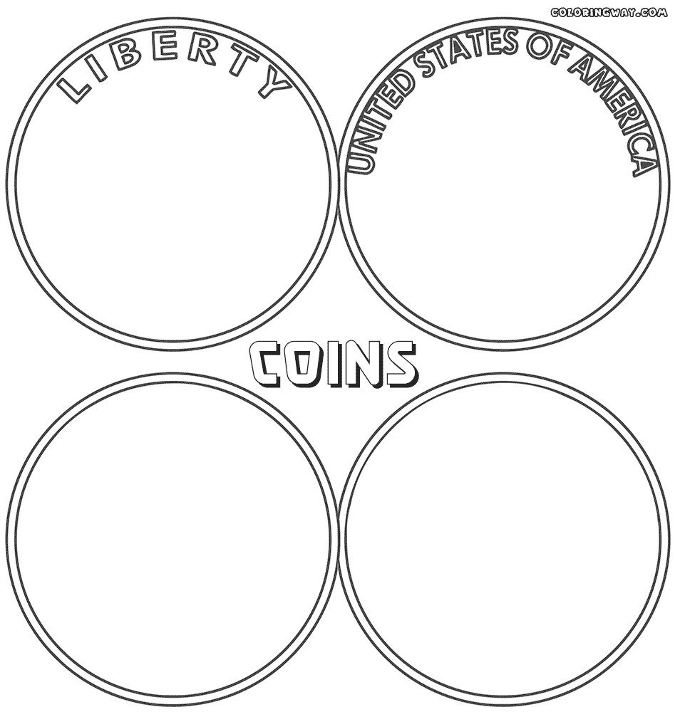 Gold Coin Template Printable Coins Coloring Page Coloring Home