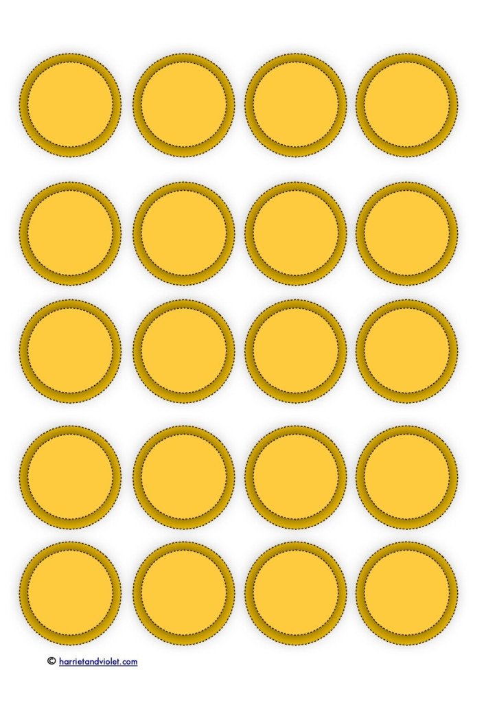 Gold Coin Template Printable Pirate Page 1 Free Teaching Resources Harriet Violet