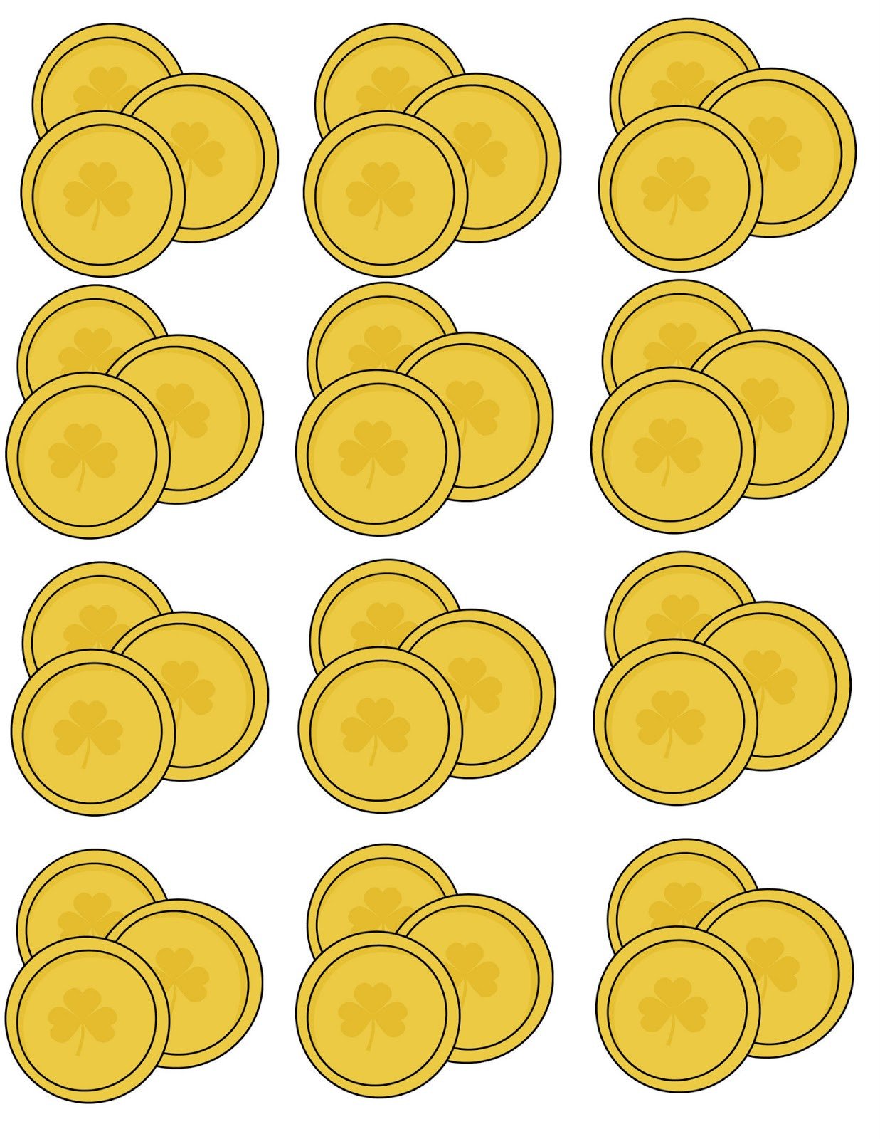Gold Coin Template Printable St Patrick S Day Rainbow Craft Activity 3 Day Freebie