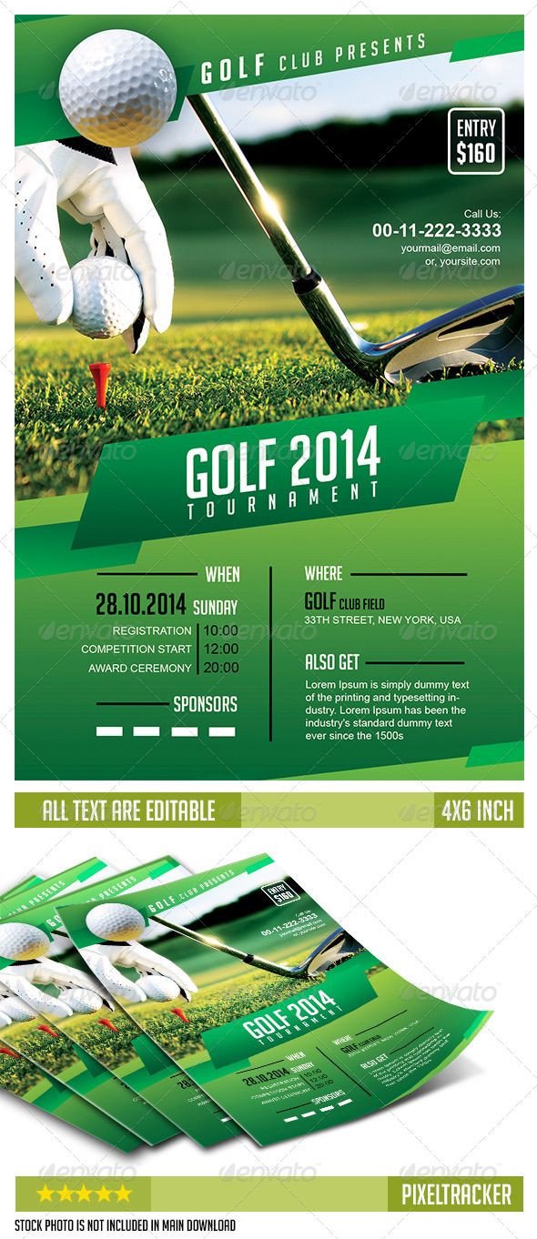 Golf tournament Flyer Templates Golf tournament Flyer Template No Model Required