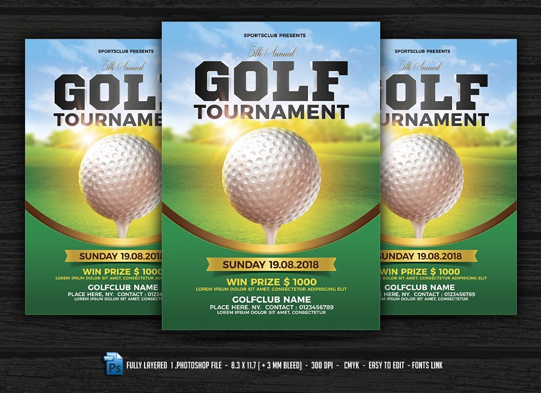 Golf tournament Flyers Template Golf tournament Flyer Flyer Templates Creative Market