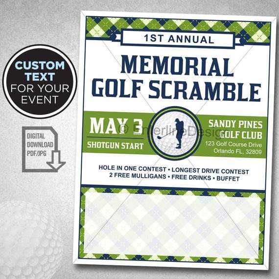Golf tournament Flyers Template Golf tournament Flyer Poster Template Invitation Custom