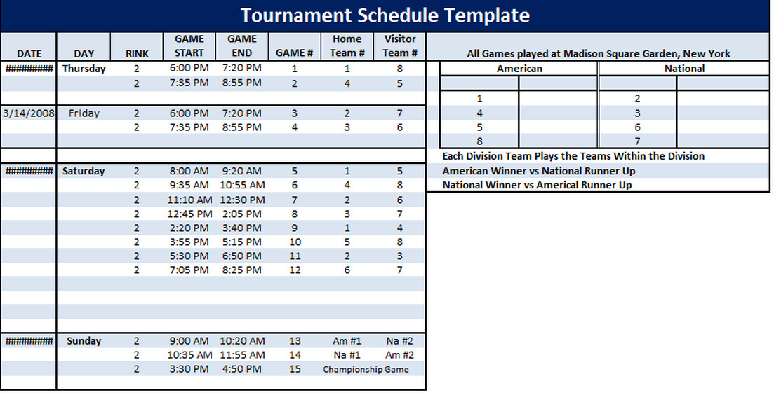 Golf tournament Template Excel tournament Schedule Template 6 Free Templates Schedule
