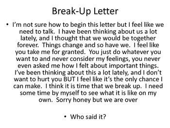 Goodbye Break Up Letter Declaration Of Independence Break Up Letter