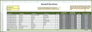 Goodwill Donation Excel Spreadsheet Goodwill Donation Excel Spreadsheet Template