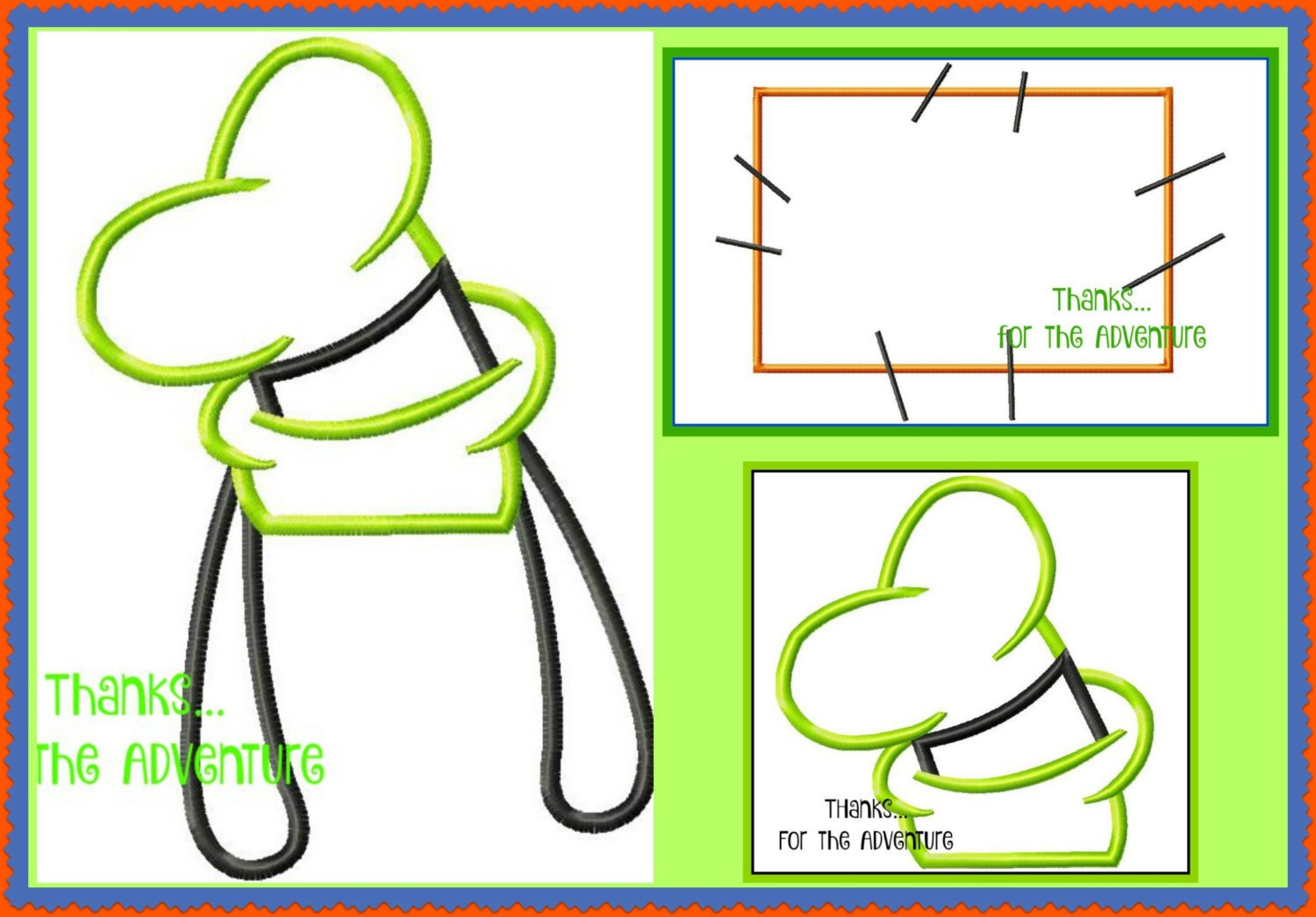 Goofy Hat Template Goofy Ears Hat and Patch Three Pack Digital Embroidery