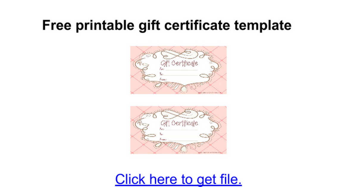 Google Doc Certificate Template Gift Certificate Template Google Docs