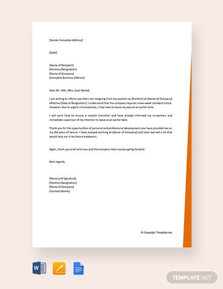 Google Docs Letter Template 142 Free Resignation Letter Templates In Google Docs