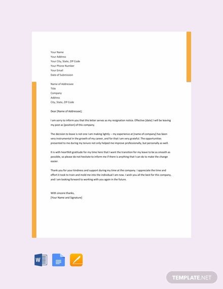 Google Docs Letter Template 142 Free Resignation Letter Templates In Google Docs