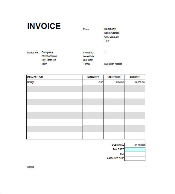 Google Docs Receipt Template Google Invoice Template 25 Free Word Excel Pdf format