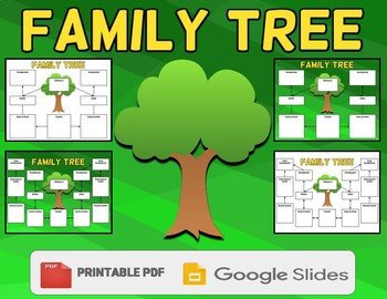 Google Family Tree Template Family Tree Graphic organizer Template Editable In Google