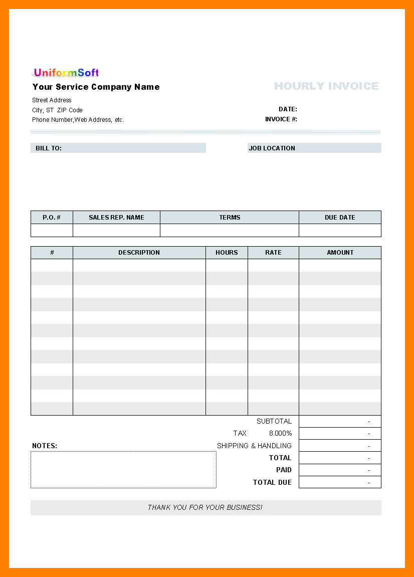 Google Sheets Invoice Template 7 Blank Invoices to Print