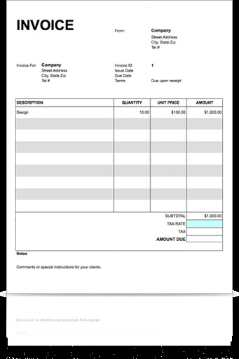 Google Sheets Invoice Template Blank Invoice Template Google Docs