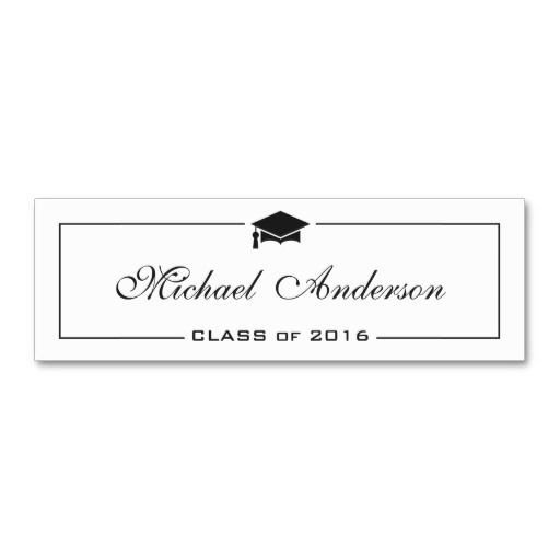 Graduation Name Card Template Graduation Name Card Elegant Classic Insert Card