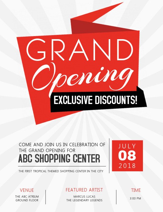 Grand Opening Flyer Template Free Grand Opening Flyer Template