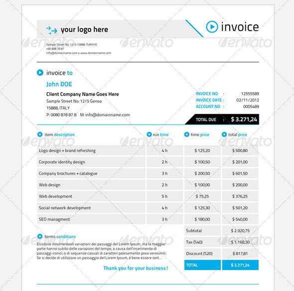 Graphic Design Invoice Template Indesign 21 Useful Invoice Indesign Templates – Design Freebies