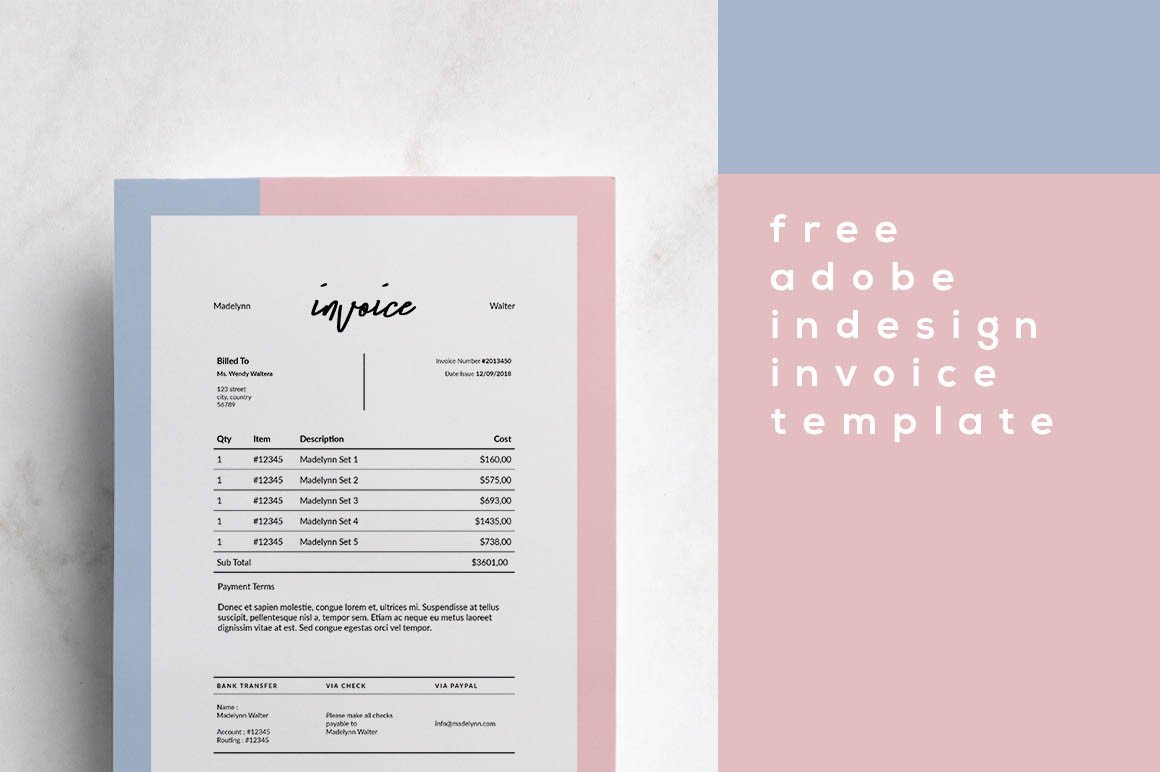 Graphic Design Invoice Template Indesign Free Indesign Invoice Template