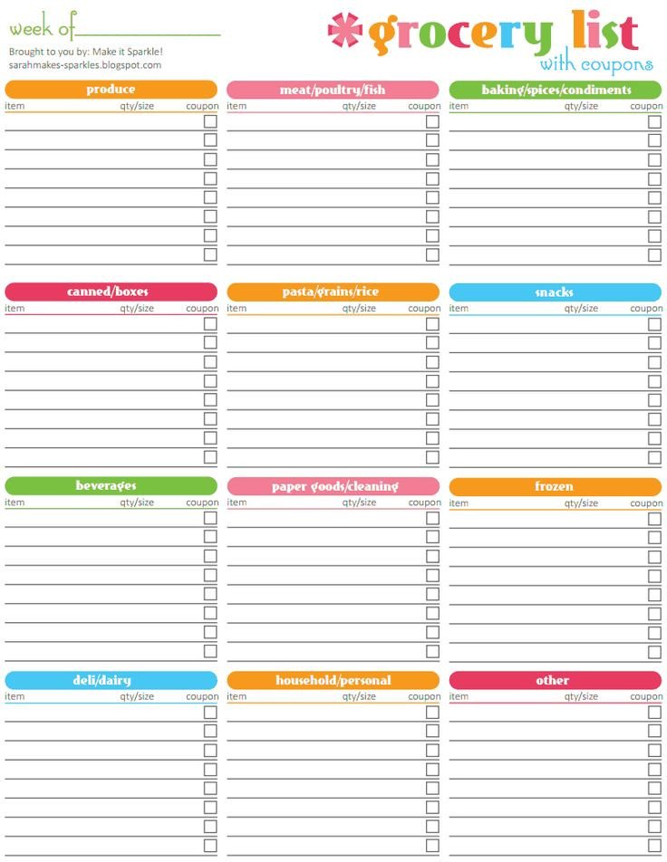 Grocery List Template Free Best 25 Grocery List Printable Ideas On Pinterest