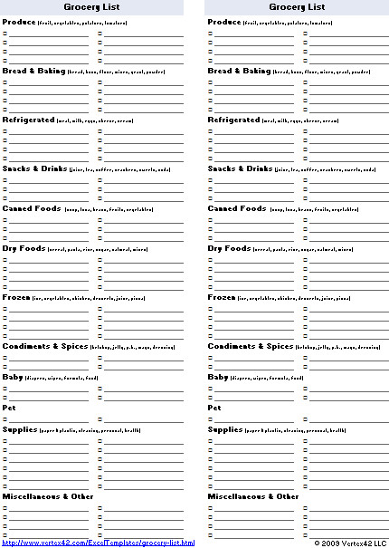 Grocery List Template Free Free Printable Grocery List and Shopping List Template