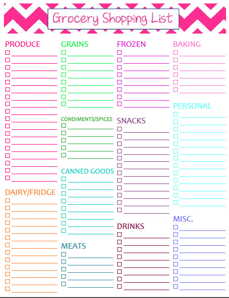 Grocery List Template Free Grocery Shopping List Template Free Printable – Cassie