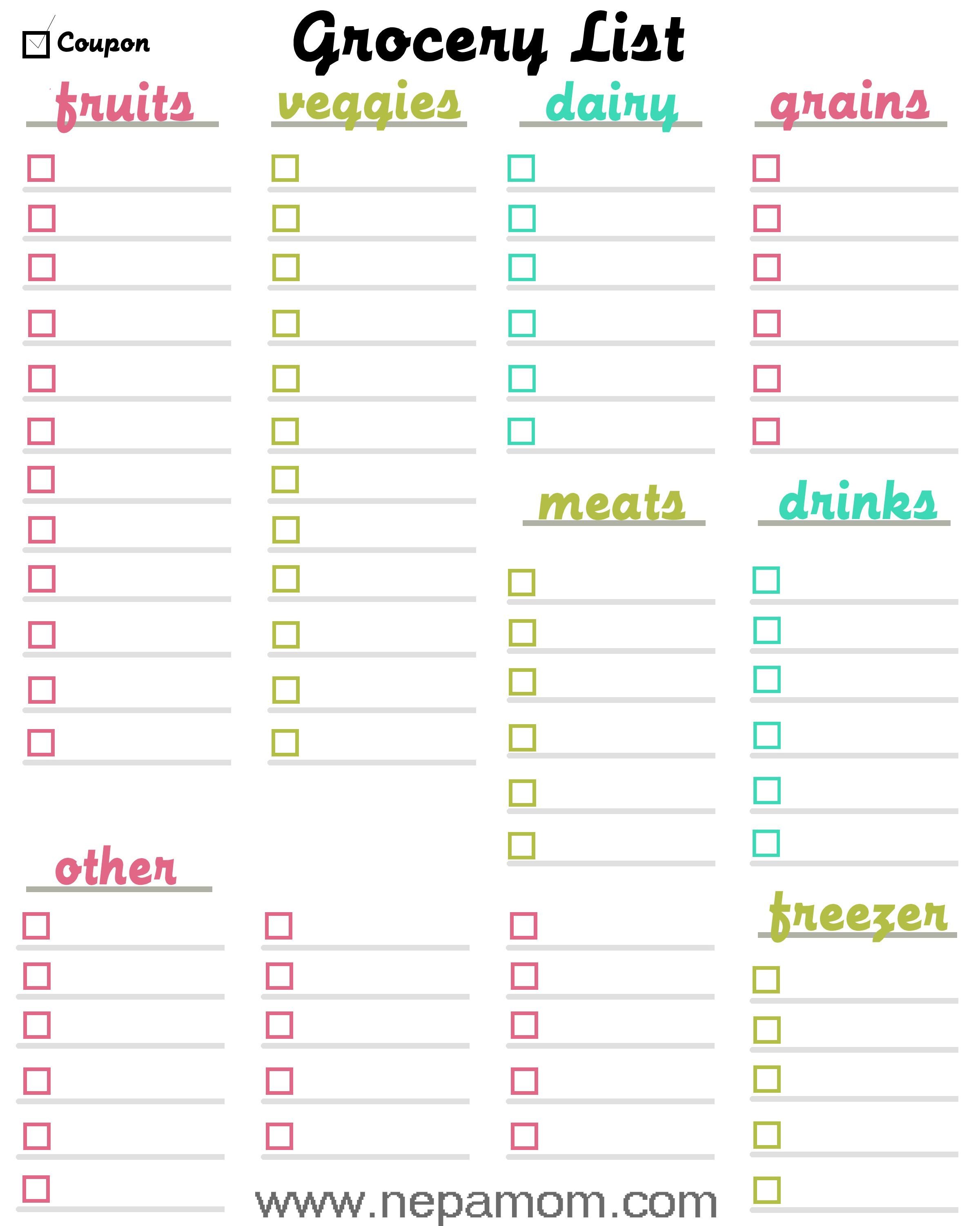 Grocery List Template Free Grocery Shopping List Template Print This Template Out