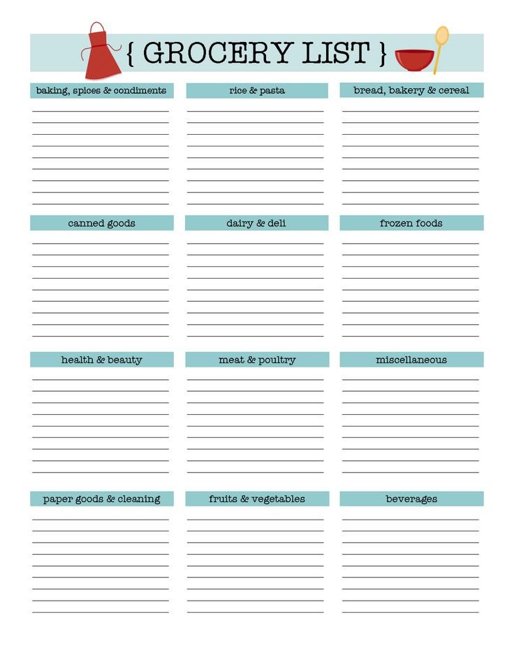 Grocery List Template Free Naturally Creative Mama Grocery List Printable