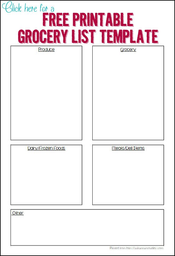 Grocery List Template Free organized Grocery List 3 Free Printable Templates ask Anna