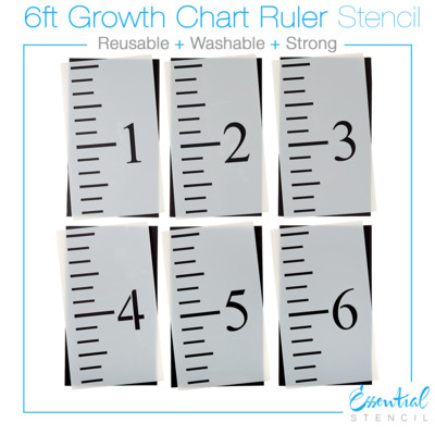 Growth Chart Ruler Template Reusable Growth Chart Ruler Stencil 6 Foot Template