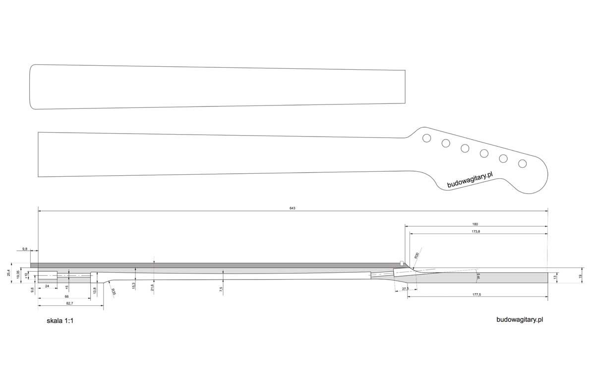 Guitar Neck Profile Template Fender Stratocaster Guitar Templates