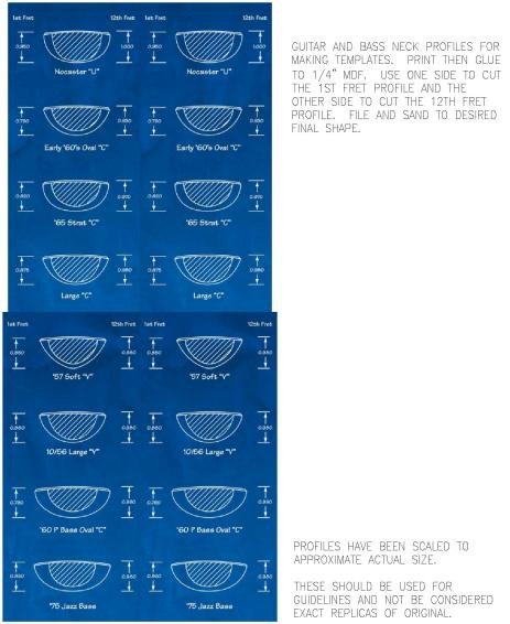 Guitar Neck Profile Template Tele Style Plans
