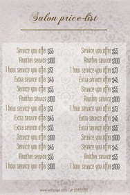 Hair Salon Price List Template Beauty and Diet Poster Templates