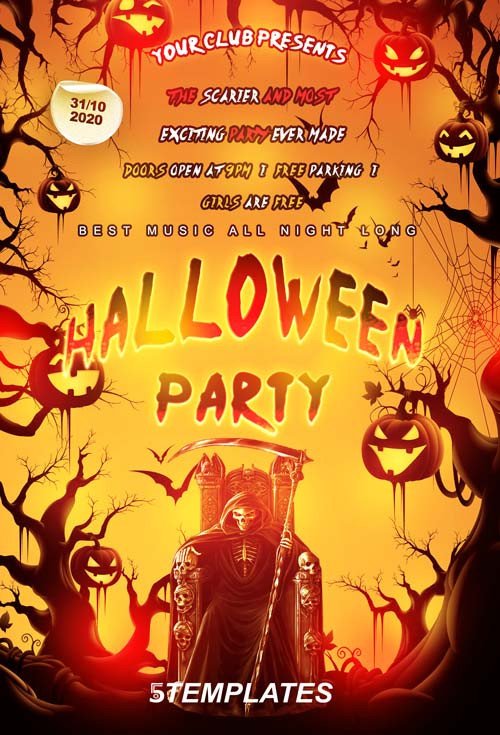 Halloween Flyer Template Free Download Free Halloween Flyer Psd Templates for Shop