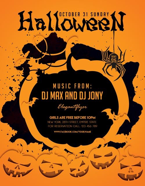 Halloween Flyer Template Free Halloween Party Freebie Flyer Template Download for