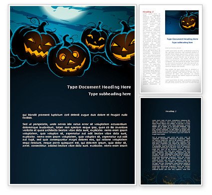 Halloween Templates for Word Free Blue Halloween Night Word Template