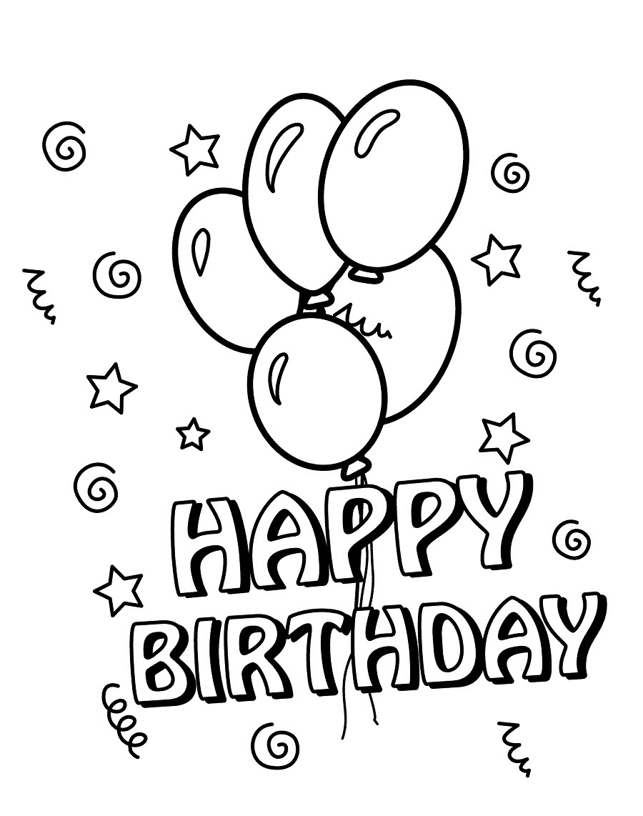 Happy Birthday Coloring Pages 25 Free Printable Happy Birthday Coloring Pages
