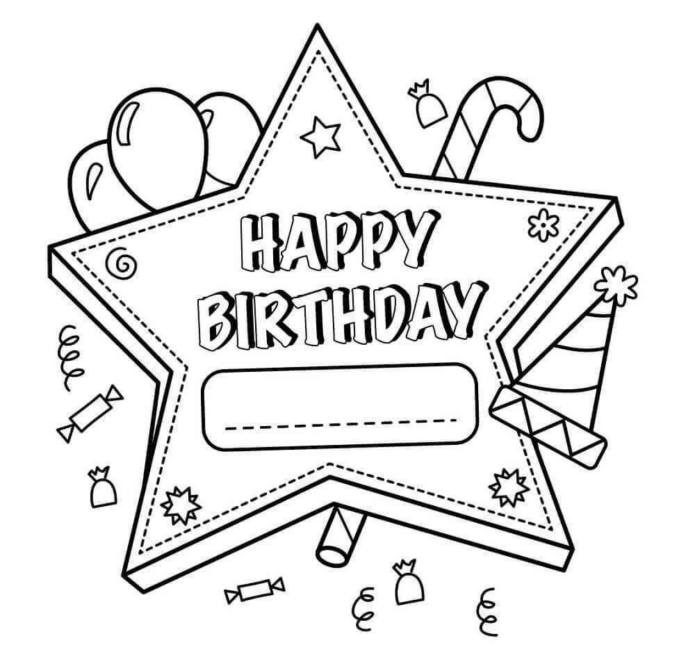 Happy Birthday Coloring Pages 25 Free Printable Happy Birthday Coloring Pages