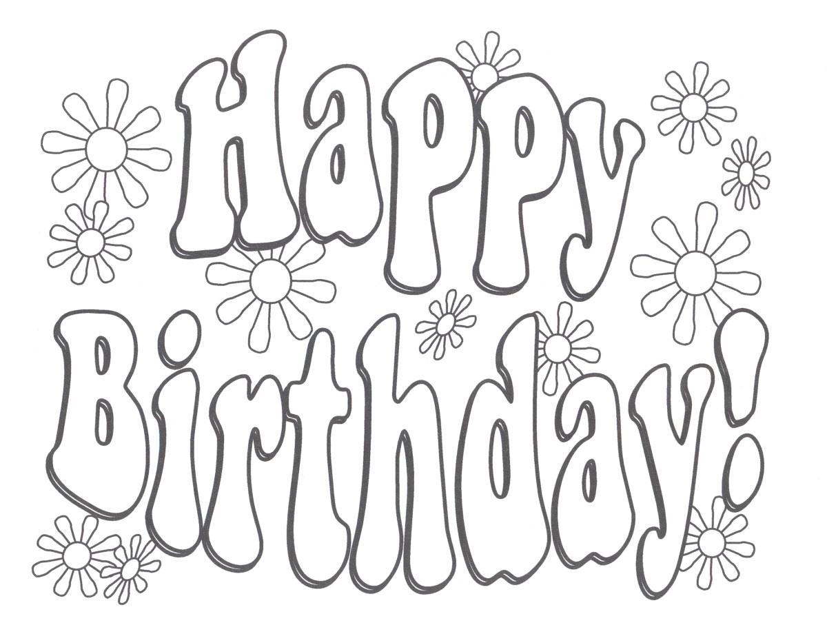 Happy Birthday Coloring Pages Happy Birthday Coloring Pages