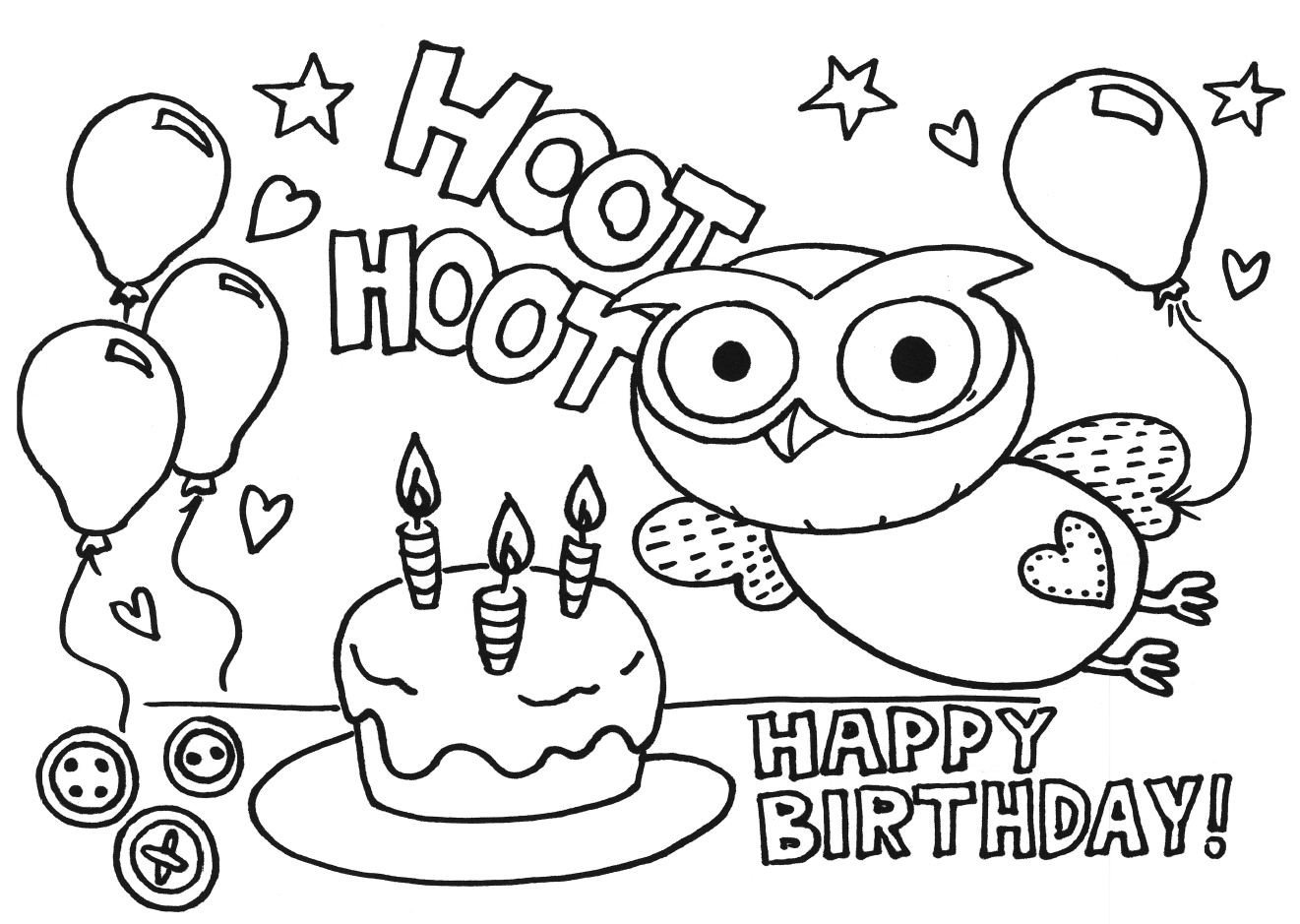 Happy Birthday Coloring Pages Happy Birthday Coloring Pages