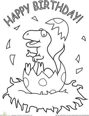 Happy Birthday Coloring Pages Preschool Dinosaurs Coloring Pages & Printables