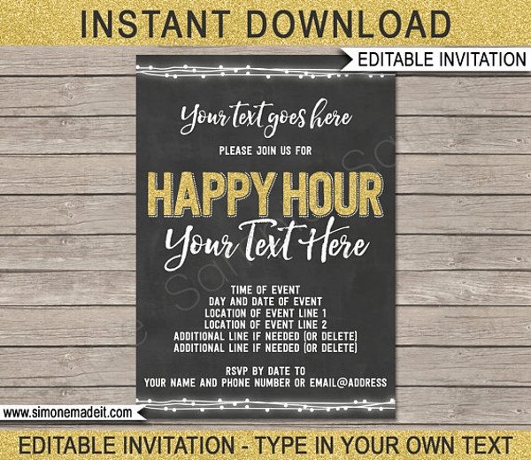 Happy Hour Invitation Template 14 Happy Hour Invitation Designs &amp; Templates Psd Ai