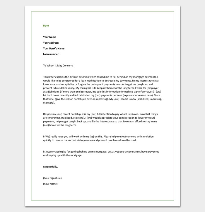 Hardship Letter to Creditors Template Hardship Letter Template 10 for Word Pdf format