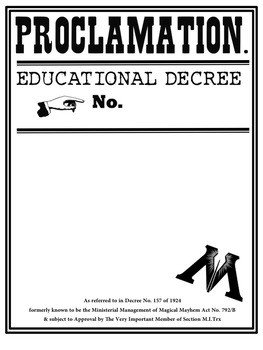 Harry Potter Proclamation Template Harry Potter Proclamation Education Decree Template by