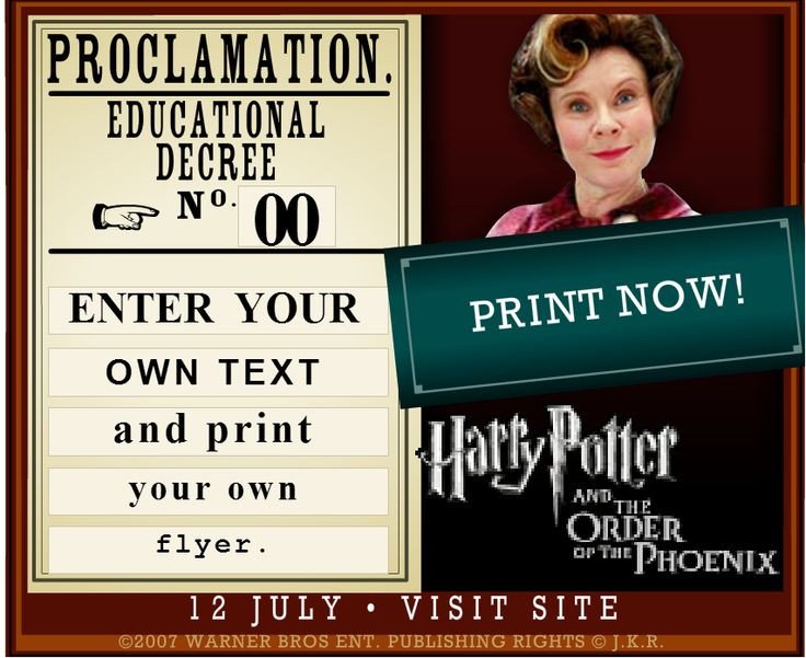 Harry Potter Proclamation Template