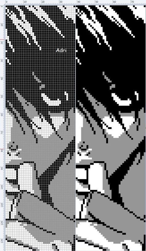 Hatsune Miku Pixel Art Grid Тетрадь смерти Pixel